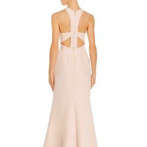 New* BCBGMAXAZRIA Cut-Out Halter-Neck Gown Dress Bare Pink Color Size 8 $338.00